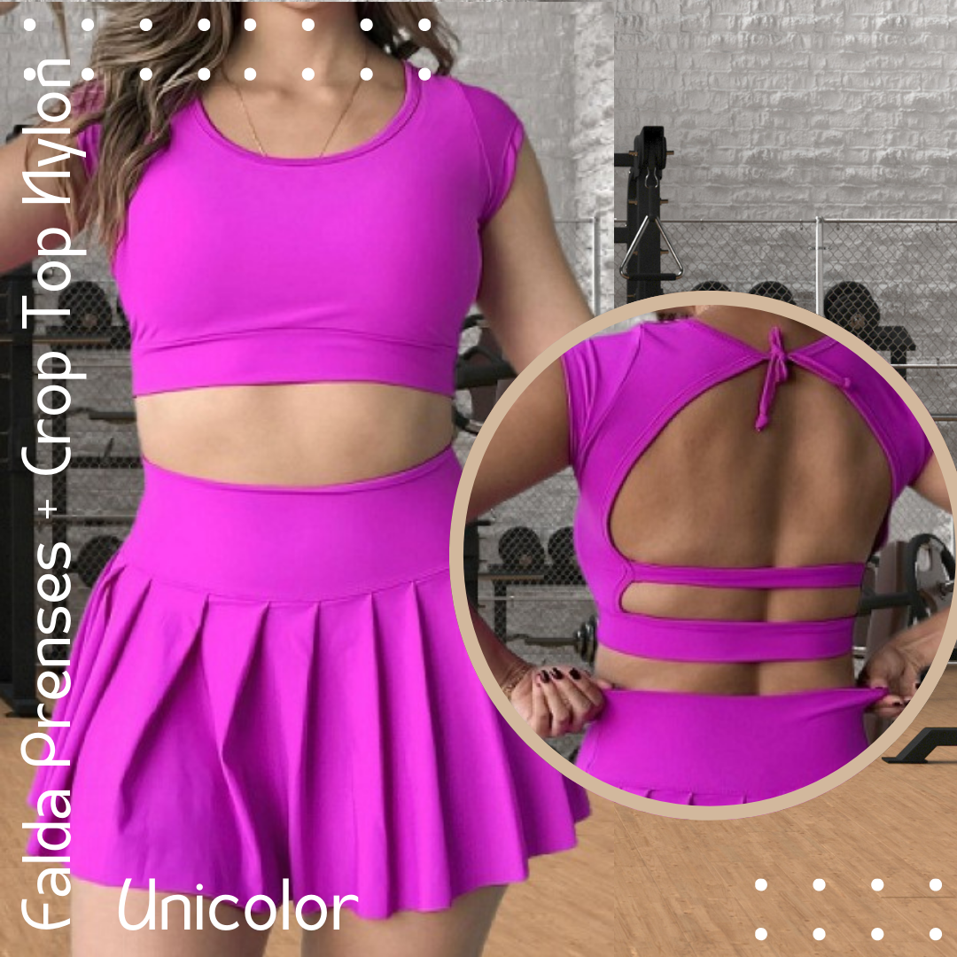 Falda Prenses+Crop Top Nylon