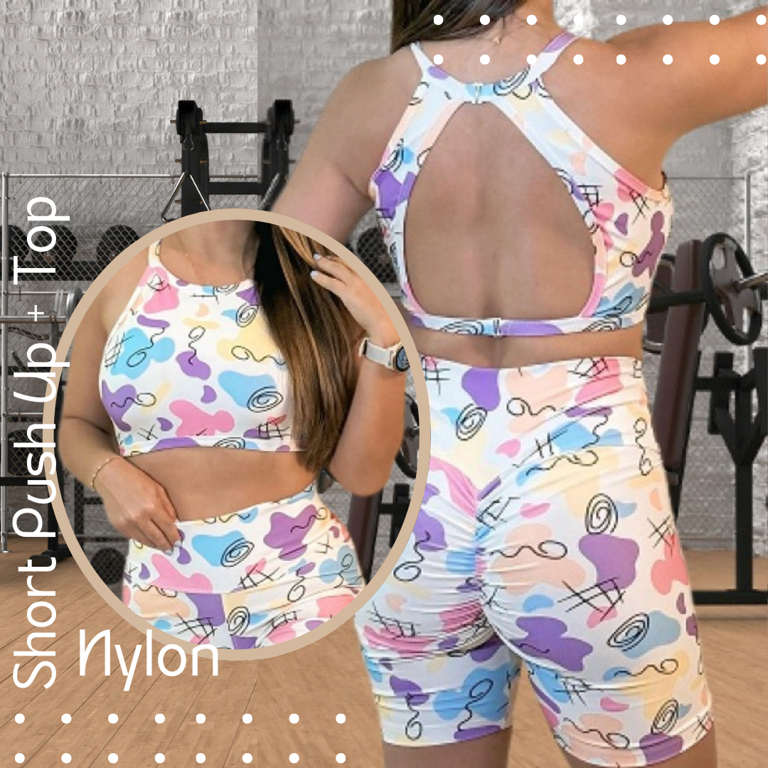 Short Push Up + Top Nylon Estampados