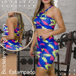 Bicicletero + Top Nylon Estampado3