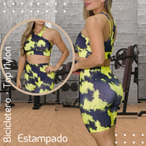 Bicicletero + Top Nylon Estampado2